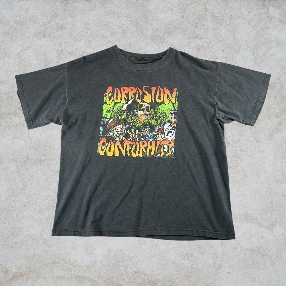Vintage Corrosion Of Conformity Shirt Mens Large Black 90s 1998 Metal Band Rare